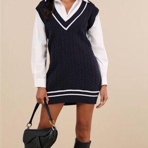 Black Cable Knit Sweater Vest